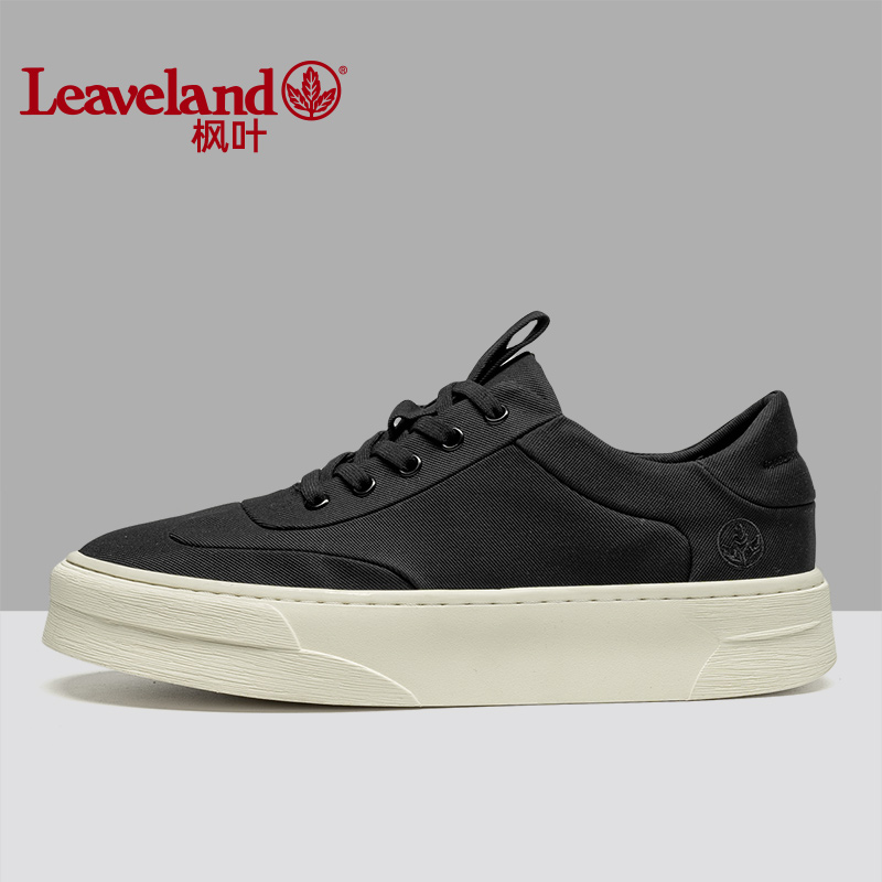 枫叶男鞋透气休闲布鞋厚底鞋