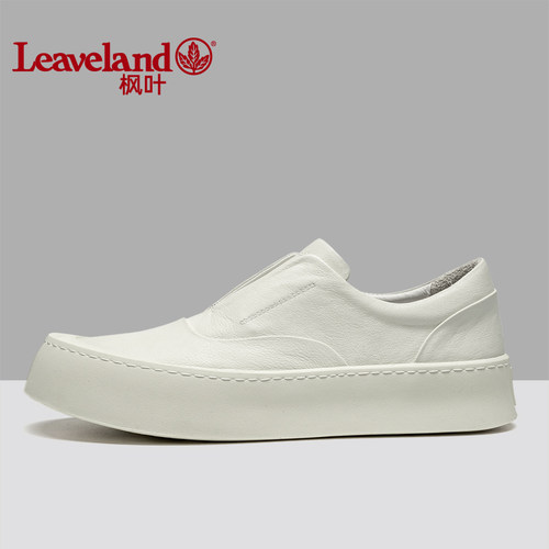 真皮乐福鞋英伦复古小白鞋懒人鞋
