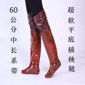 超薄下田插秧鞋 牛筋软底水田靴子中高筒过膝防水靴男女水鞋 稻田靴