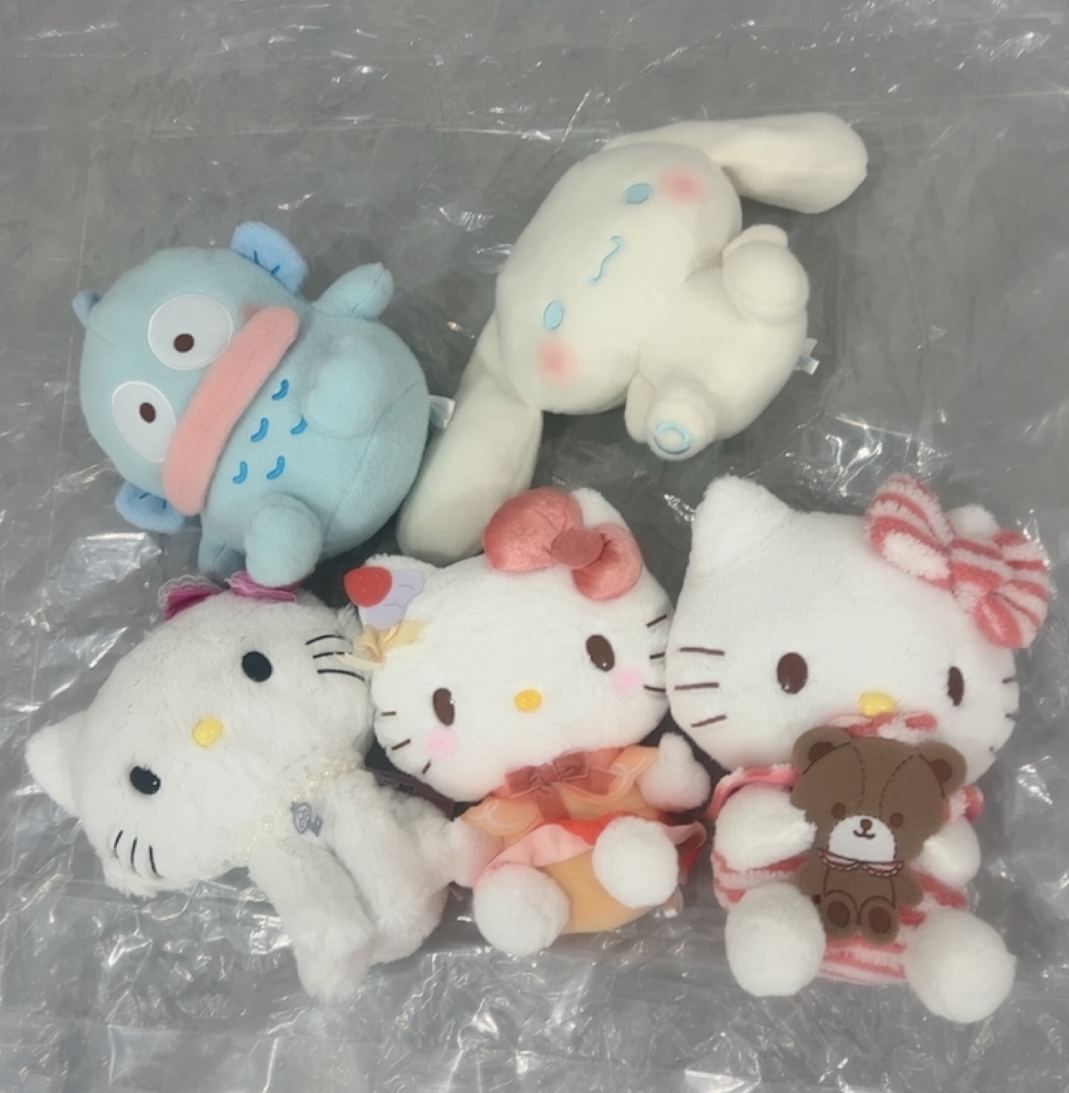 可爱的日单三丽鸥彩色应援抱小熊KT猫鱼怪玉桂狗毛绒玩具公仔礼物