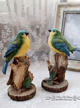 山雀外单田园风乡村森林系摆件