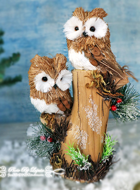 田园风森林系草编婚礼手工摆件