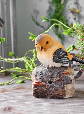 田园风森林系复古做旧仿真摆件