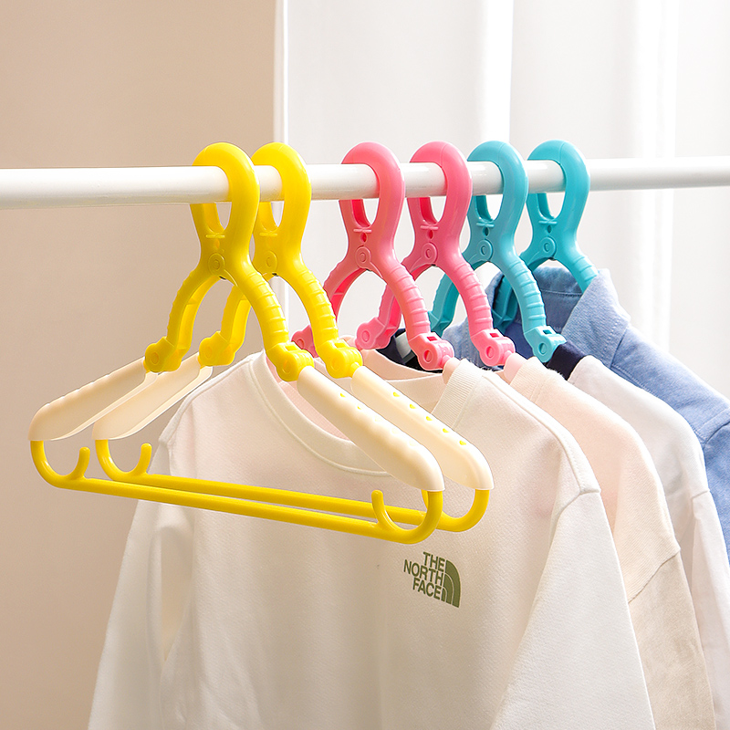 日本进口儿童衣架婴儿宝宝专用晾晒衣服防风小孩新生儿伸缩挂衣架