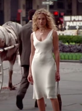 白色100%桑蚕丝V领双层重磅真丝斜裁连衣裙夏修身显瘦优雅气质