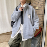 男装秋冬新款港风宽松夹克百搭华夫格外套JK240-P75控98，男装夹克，电商A132（原电商B245）