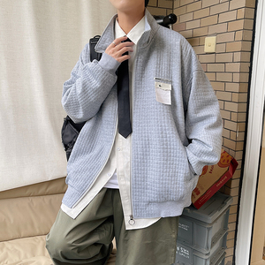 男装秋冬新款港风宽松夹克百搭华夫格外套JK240-P75控98图片