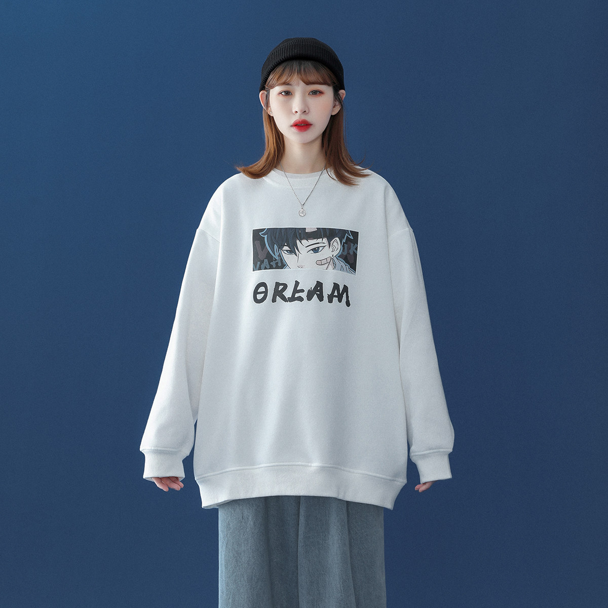 新款百搭圆领卫衣中性风备货款男女卫衣A812-P45-控68,男装卫衣,电商A132（原电商B245）