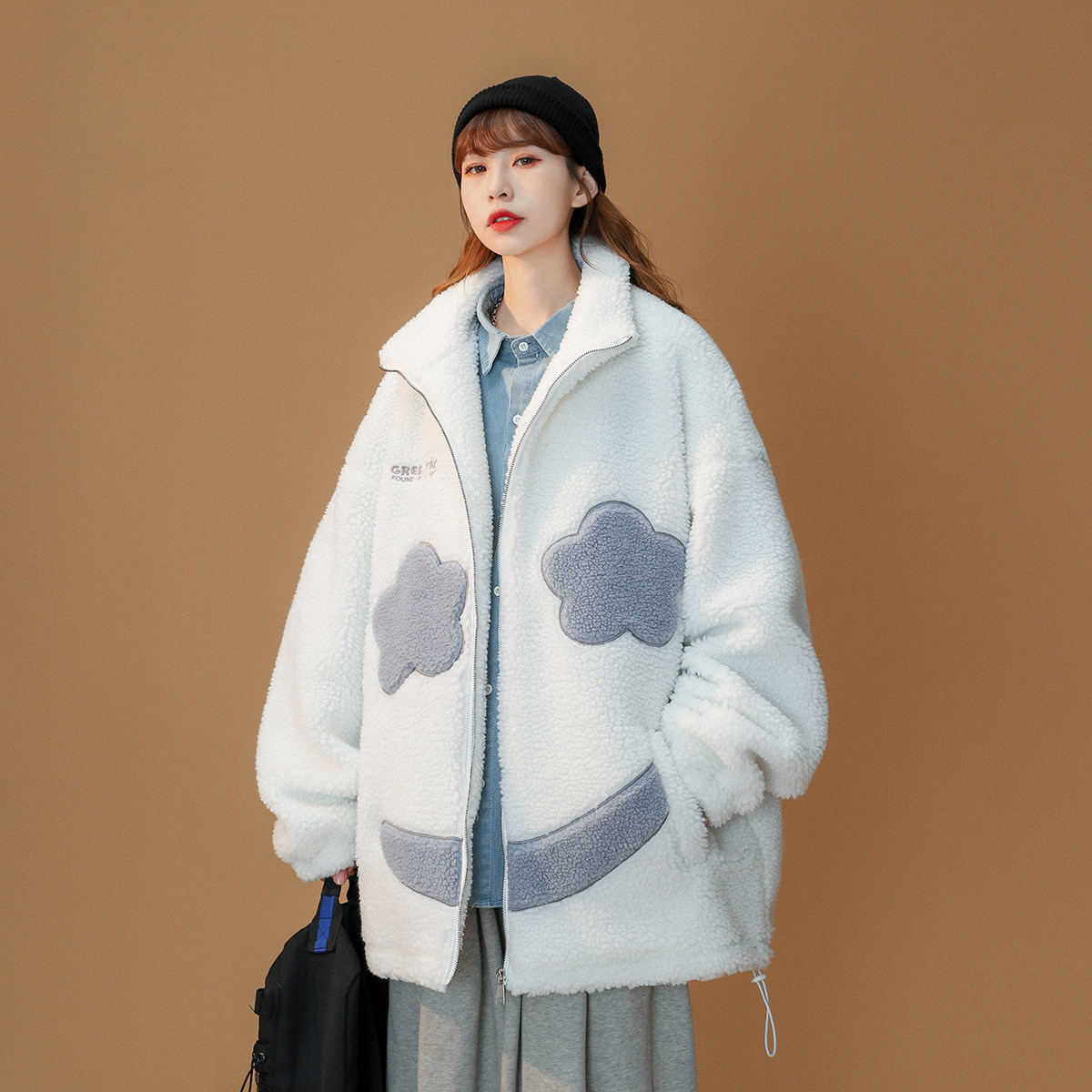 中性风百搭棉衣宽松休闲羊羔毛外套MY005-P118控价148，男装棉衣，电商A132（原电商B245）