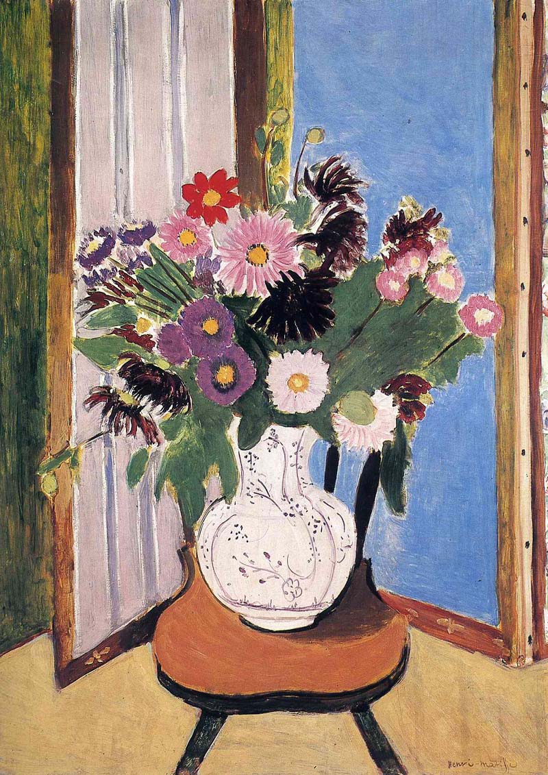 野兽派马蒂斯名画雏菊花卉静物油画餐厅客厅卧室玄关书房装饰画