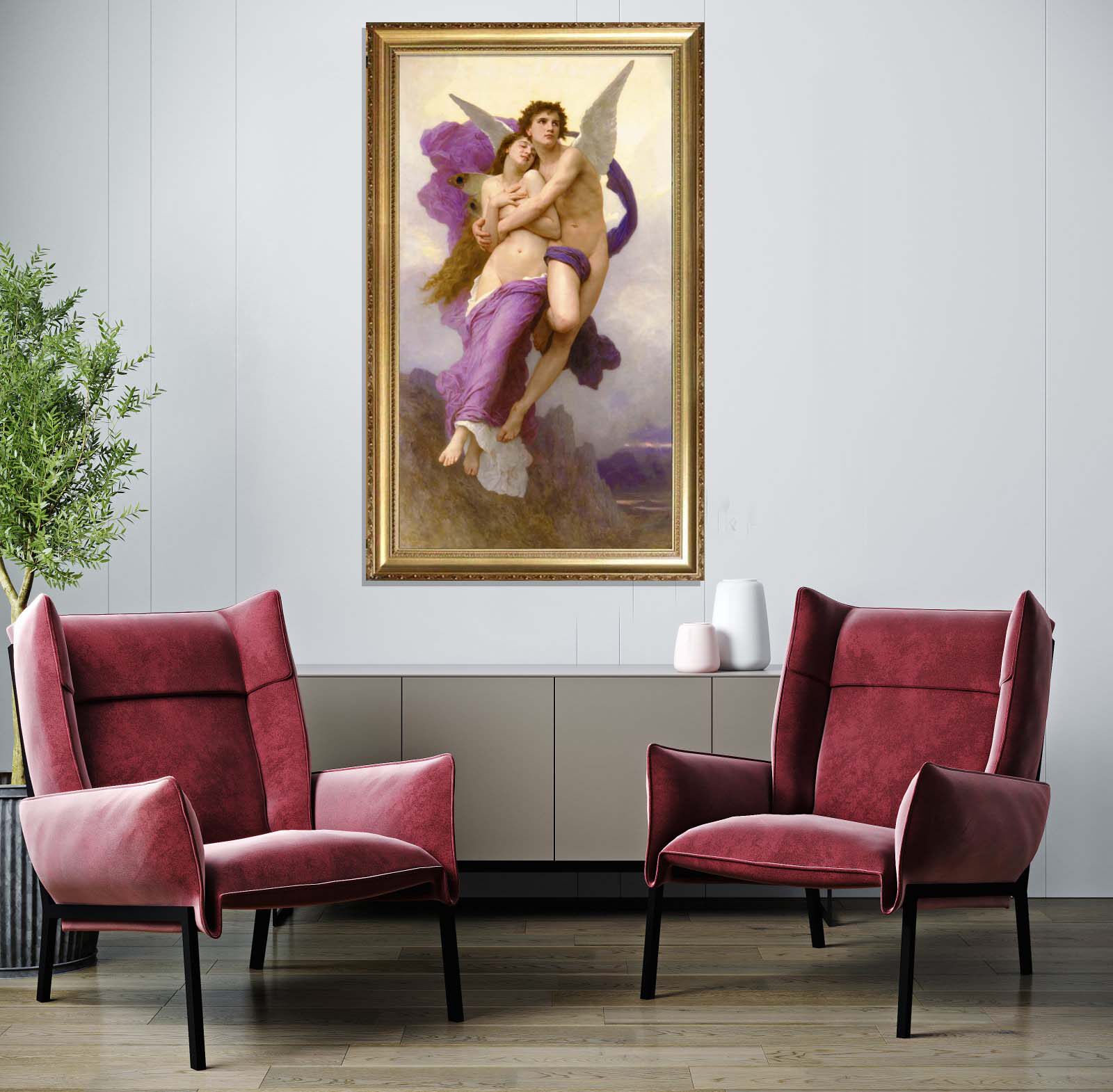 布格罗名画普赛克的诱拐手绘人体油画新古典主义学院派人物装饰画