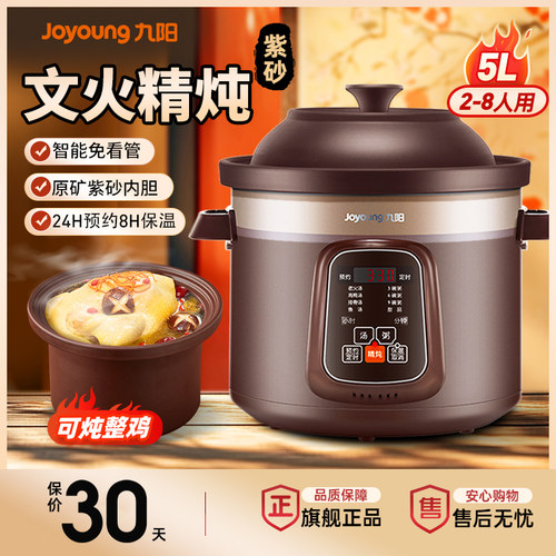 九阳大容量家用全自动紫砂电炖锅