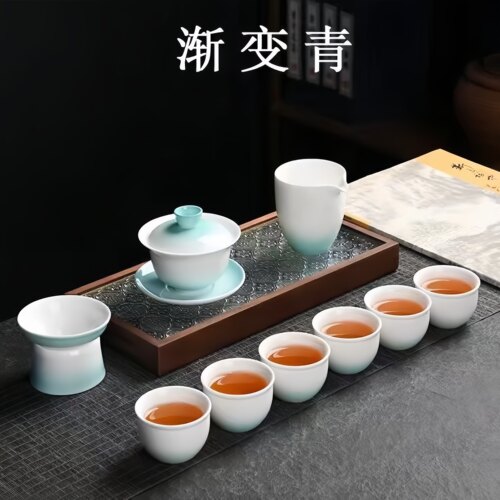 陶瓷功夫茶具套装 整套精美功夫茶具 家用送礼泡茶高档茶具