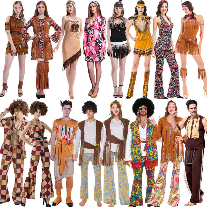 万圣节服装印第安人服cos成人非洲土著原始野人丛林猎人女酋长服