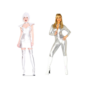 万圣节派对宇宙外星人演出服装夜店DS银色连体衣机器人裙子舞台装