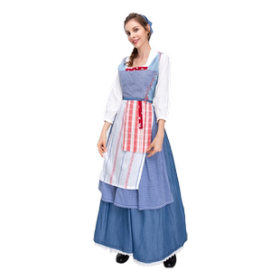万圣节成人灰姑娘cos服 欧洲传统田园庄园农场女仆服装派对演出服