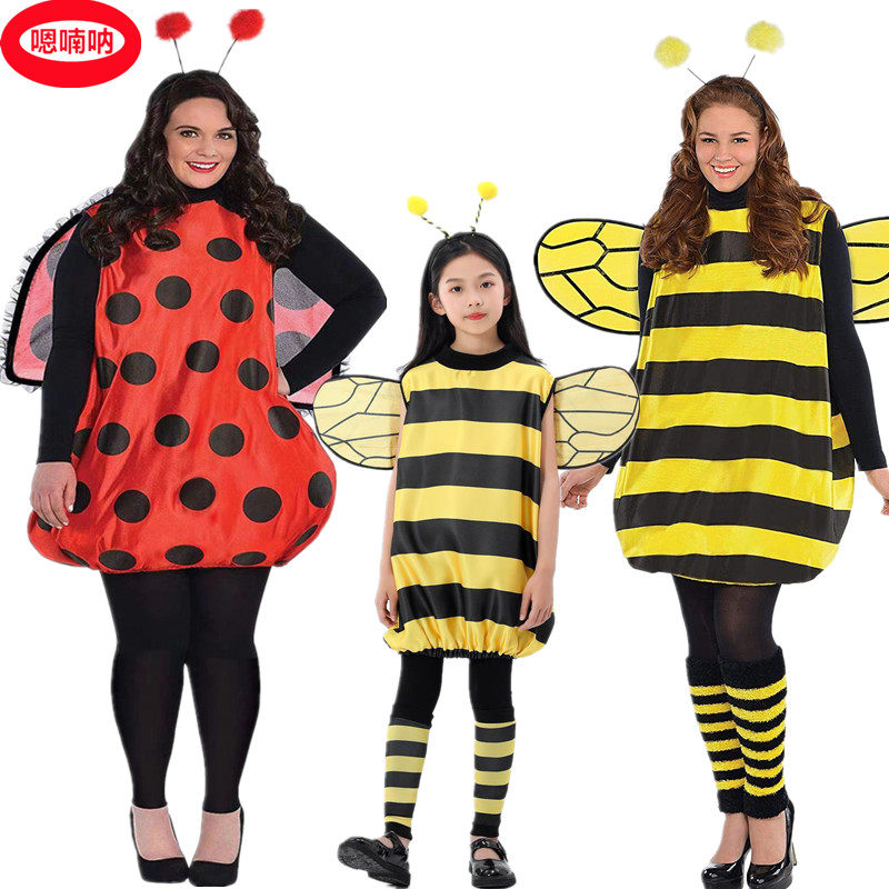 亲子装蜜蜂瓢虫成人儿童cos服