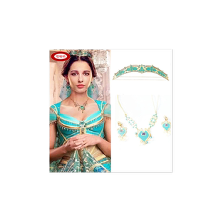舞台演出配件动漫阿拉丁神灯茉莉公主耳环项链套装万圣节公主配饰