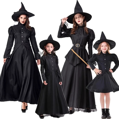 绿野仙踪亲子黑色女巫演出服