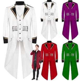 成人男女海军风魔术师燕尾服万圣节表演服装中世纪复古舞台演出服