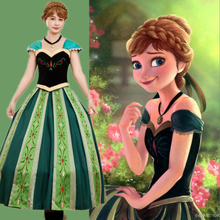 冰雪奇缘成人安娜公主加冕高贵版公主裙派对礼服迪士尼角色扮演服