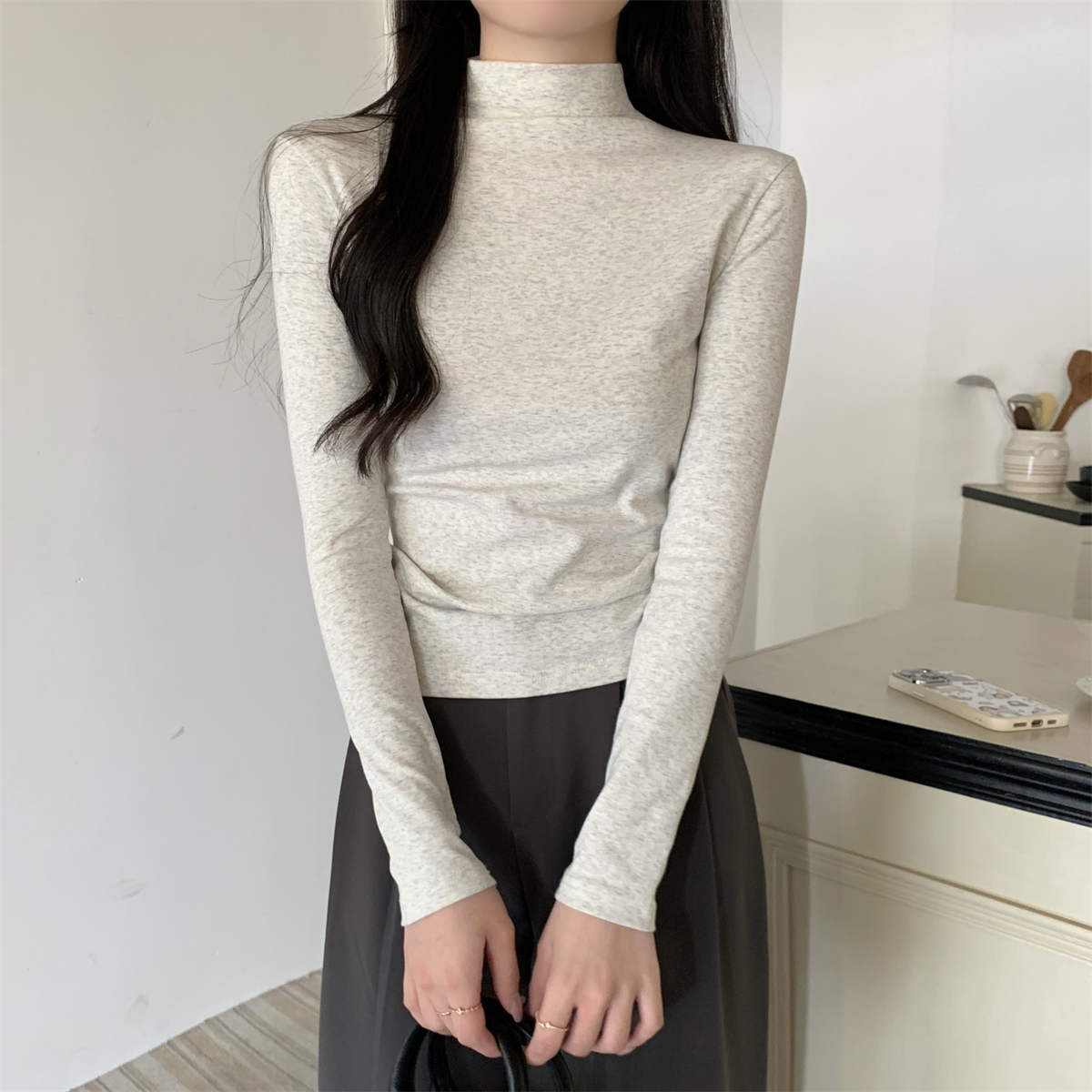 半高领内搭打底衫女长袖上衣