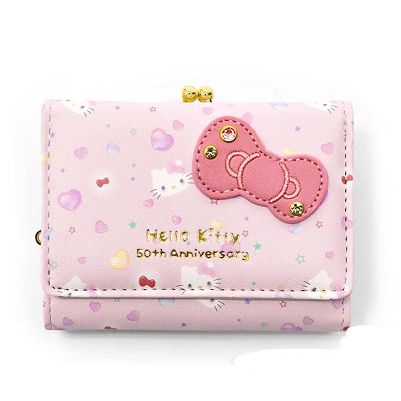 日单50周年凯蒂短款钱包女学生猫咪长款三折卡包JK洛丽塔可爱KT,模玩/动漫/周边/娃圈三坑/桌游,动漫水杯/居家/百货,淘宝优惠券,粉丝福利购,淘宝优惠卷