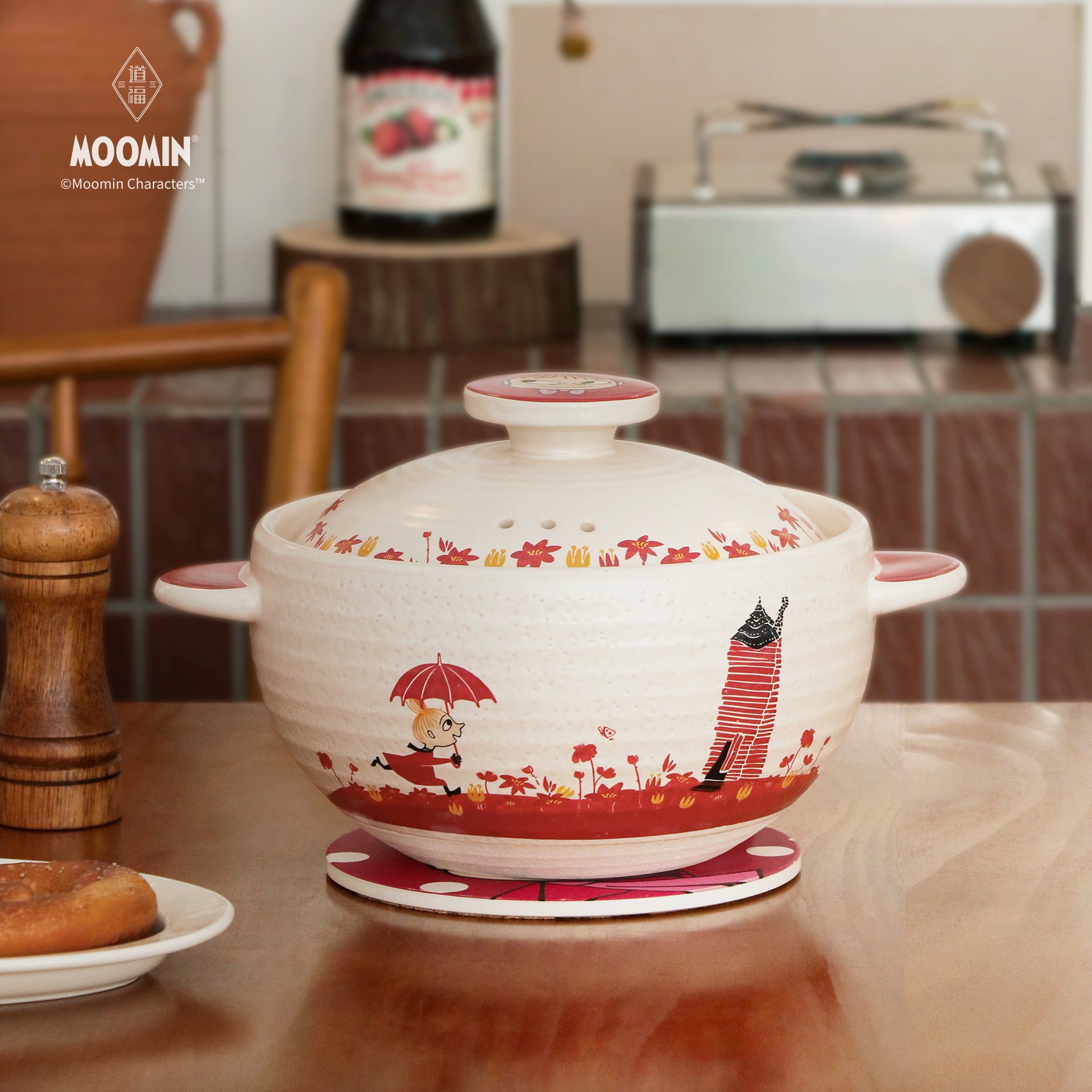 moomin姆明砂锅燃气灶专用耐高温耐干烧家用炖汤瓷炖锅明火专用
