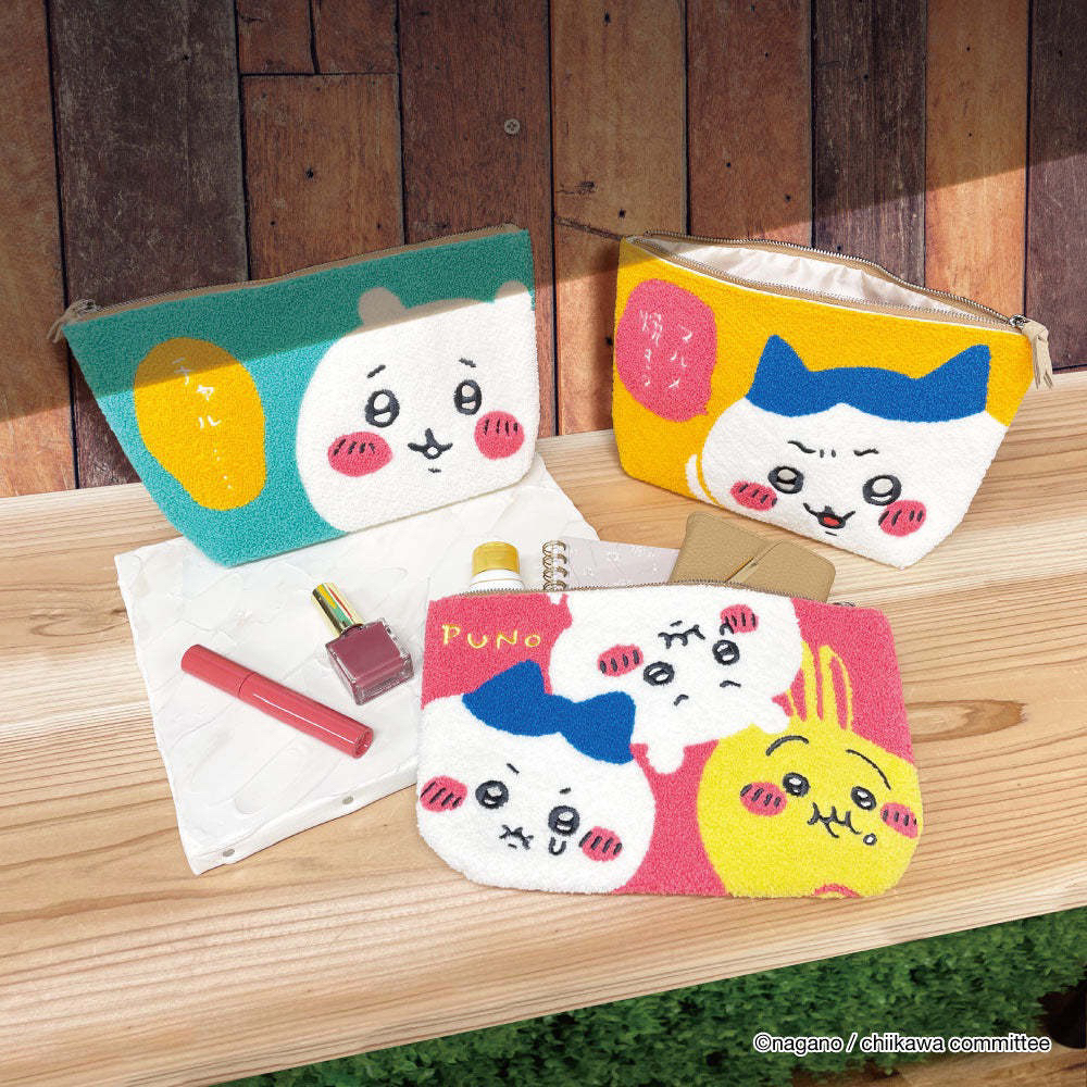 现货chiikawa吉伊咔哇毛绒刺绣化妆包卡通可爱乌萨奇文具收纳笔袋