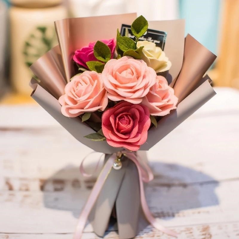 教师节礼物精美手工送幼儿园老师康乃馨干花迷你小花束材料.