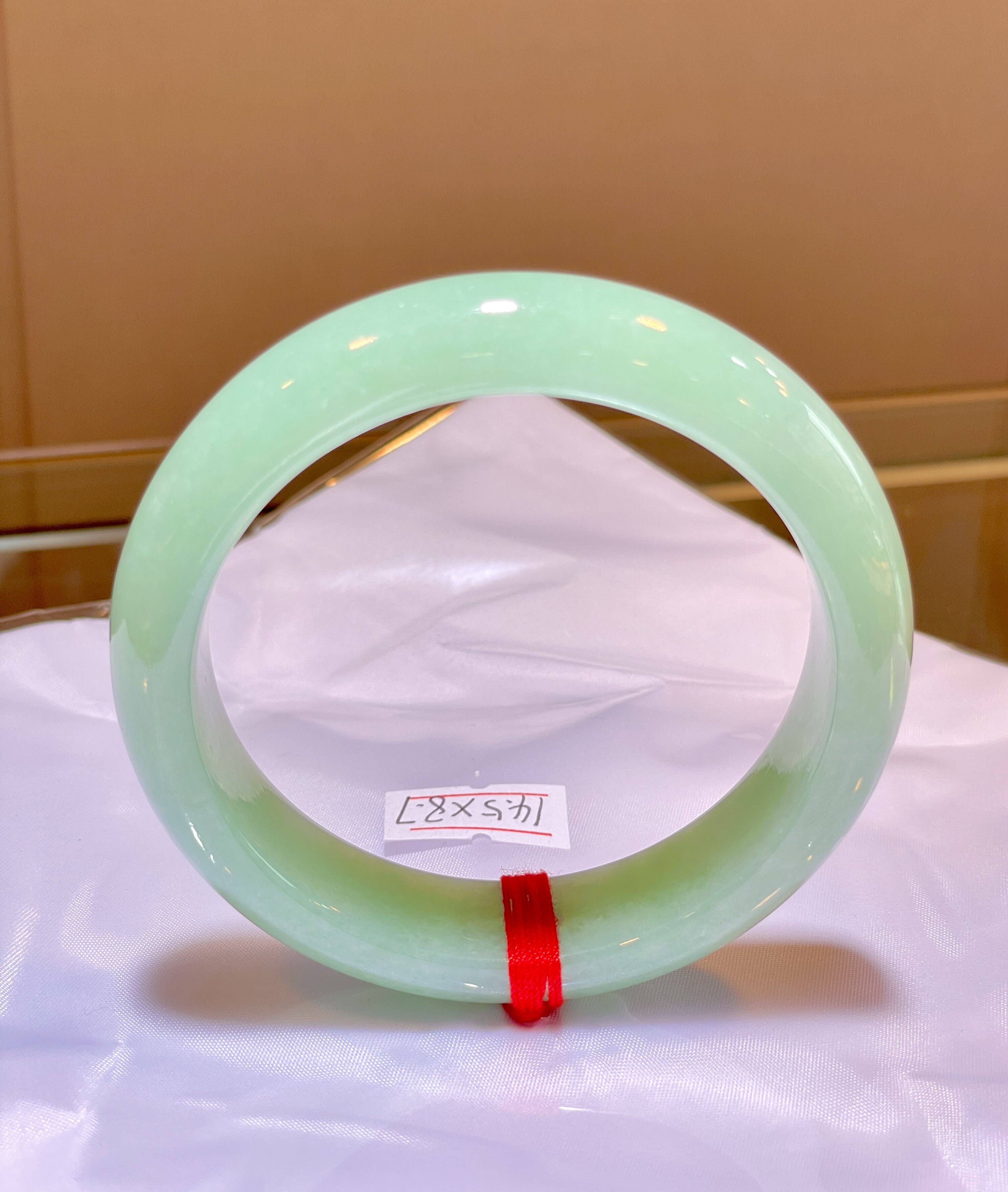 缅甸翡翠A货正品 冰种水润满绿甜绿手镯57圈口时尚百搭大气款大方