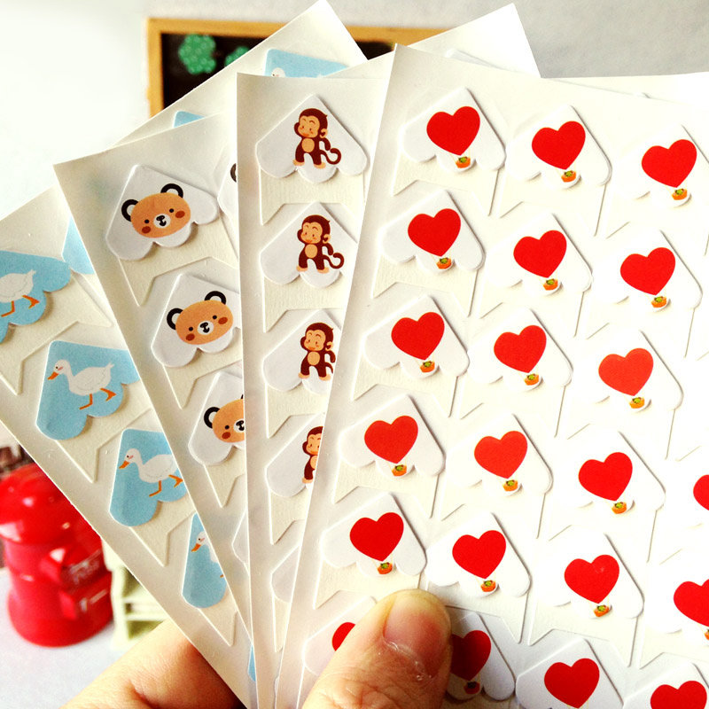 相册制作 卡通动物粘贴对角贴相片韩国diy固定贴纸手工照片 角贴