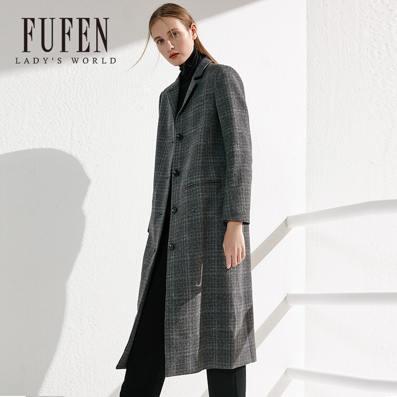 fufen福芬秋冬新款直筒西装领