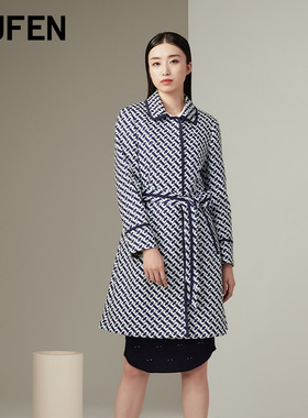 FUFEN福芬春秋新款女风衣大衣复古偏厚修身外套潮FY-14473