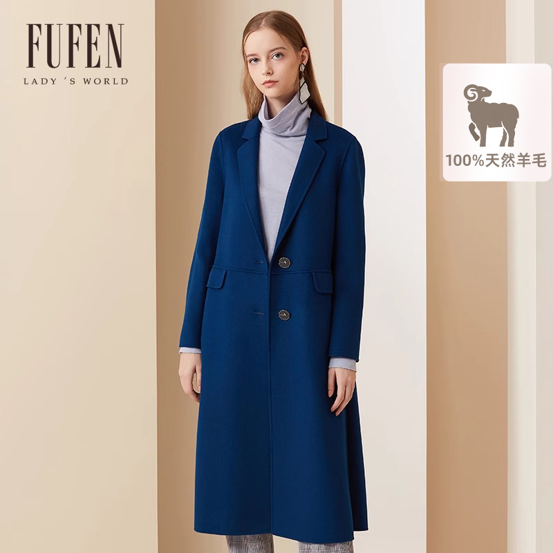 FUFEN毛呢大衣福芬中长款气质