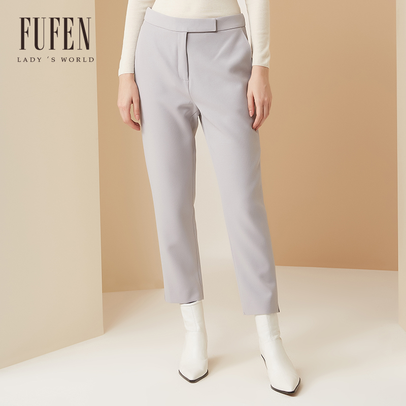 高腰直筒宽松修身百搭休闲裤子