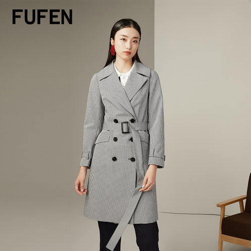 FUFEN风衣福芬系带简约通勤西装