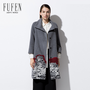 FUFEN福芬2019秋冬新款品牌女式长款宽松显瘦毛呢大衣DY-10699CD