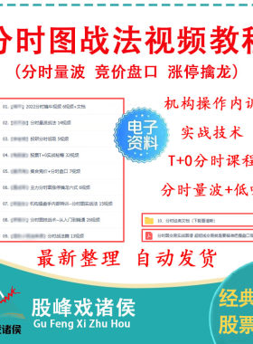 分时图战法形态指标做T涨停板分时量波交易实战精解股票视频教程