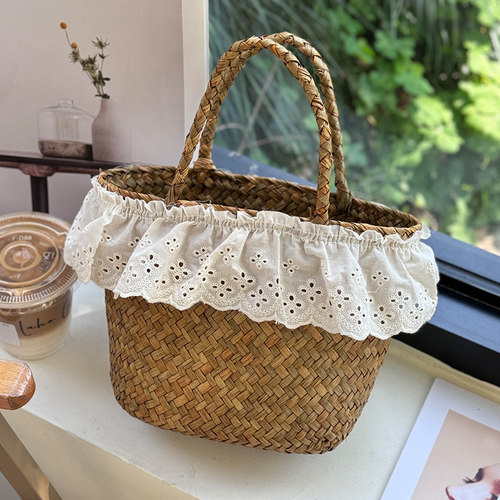 韩国度假风手工草编篮子