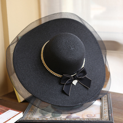 草帽夏日炎炎chic加长檐防晒帽子