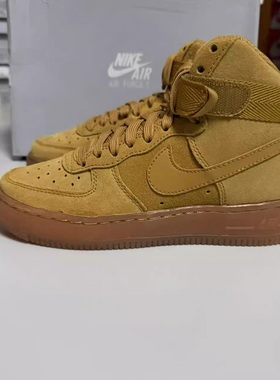 Nike耐克Air Force 1 GS空军AF1女款大童高帮小麦板鞋 CK0262-700