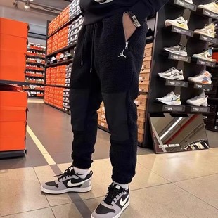 JORDAN耐克AJ男子冬季摇粒绒保暖加绒运动休闲束脚长裤DV1570-010