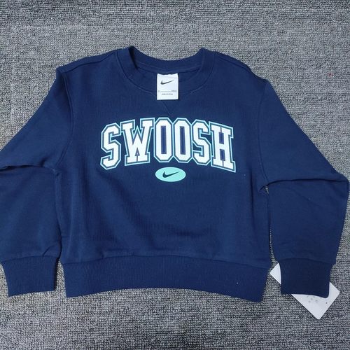 Nike耐克儿童春秋运动休闲圆领透气套头卫衣FZ6539-410