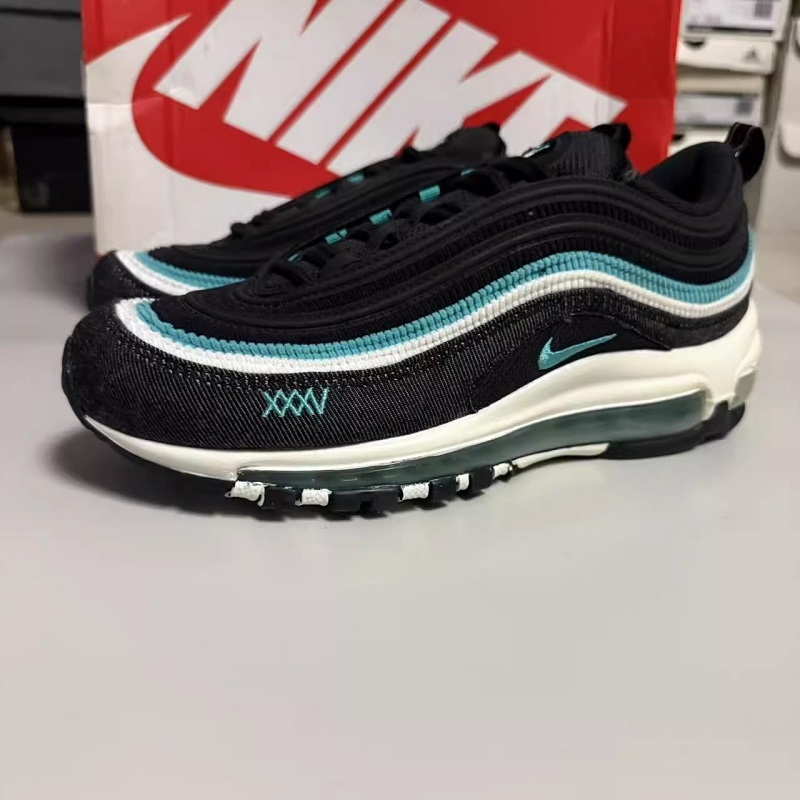 NIKE耐克男鞋Air max 97灯芯绒牛仔子弹气垫复古跑步鞋DN1893-001