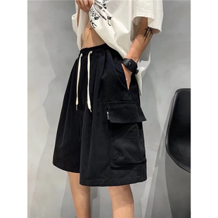 子胖子大码 短裤 衩中裤 日系工装 宽松大裤 五分裤 休闲马裤 夏季 男夏季