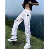 青少年ins潮牌复古休 男生柳叶刀彩绘直筒运动裤 2025美式 篮球长裤