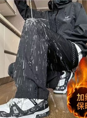2025新款秋冬防风防水三合一冲锋裤男款美式加绒加厚防寒保暖长裤