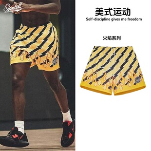 2025新款美式运动篮球短裤男复古夏季跑步训练健身运动裤三分裤