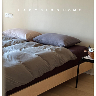 山居秋瞑 早秋迷雾橄榄绿A类裸睡级软糯质感全棉针织棉四件套床品